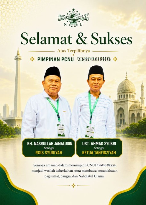 PCNU  Pengurus Cabang Kabupaten Karangasem Rois Syuriyah KH Nasrullah Jamaludin dan Ketua Tanfidziyah Ust Ahmad Syukri